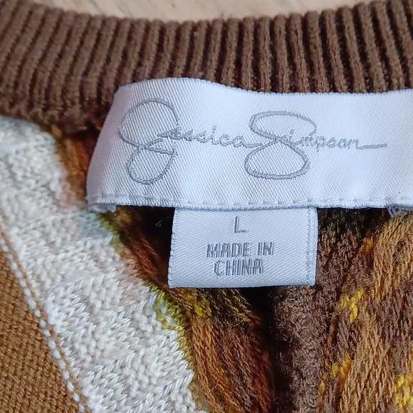 JESSICA SIMPSON FIT AND FLARE SWEATER DRESS SIZE L - Picture 4 of 13